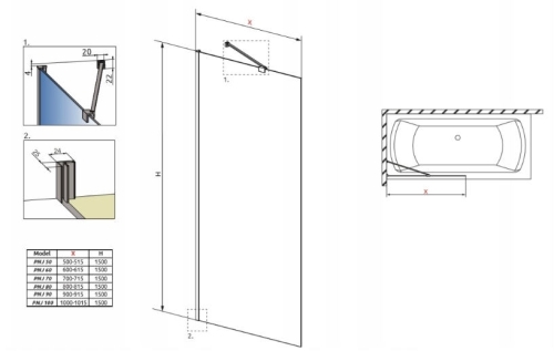 Radaway Idea PNJ 100 kádparaván 10001100-01-01