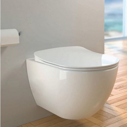 Creavit Free RIMOFF perem nélküli falra szerelhető wc Bidé2in1, fehér FE322-00CB00E-0000