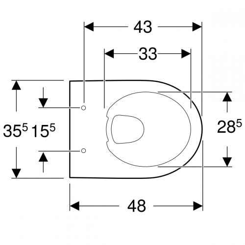 Geberit Selnova Compact fali WC, rövidített kivitel, Rimfree 500.349.01.1