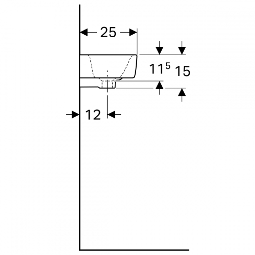 Geberit Selnova Compact 40x25 cm kézmosó, jobb oldali csaplyuk 501.517.00.1