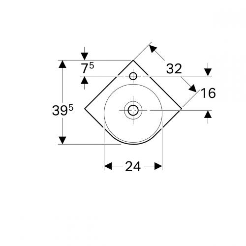 Geberit Selnova Compact sarok kézmosó 501.508.00.1