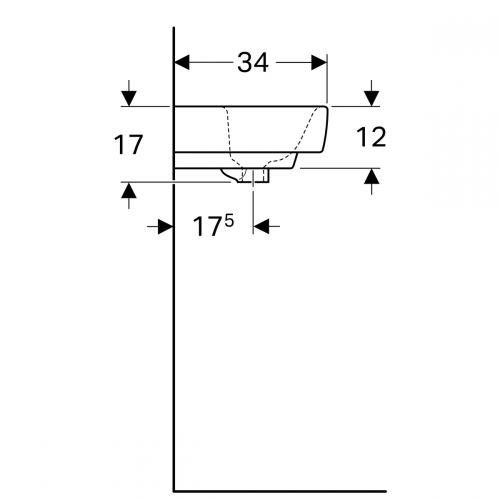 Geberit Selnova Compact 45x34 cm kézmosó 501.548.00.1