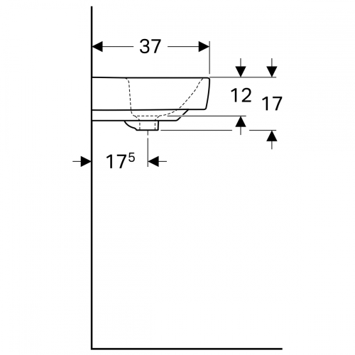 Geberit Selnova Compact 65x37 cm mosdó bal oldali pakolófelülettel 501.549.00.1