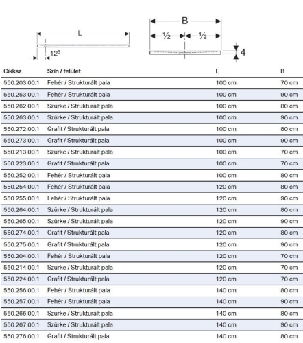 Geberit Sestra szögletes zuhanytálca 90 x 140 cm, sturkturált pala, fehér 550.257.00.2