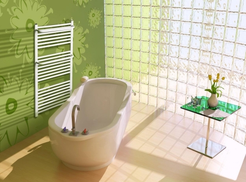 Radeco ROSA AD4-600/R standard törölközőszárítós csőradiátor (800 W, fehér, 1060x650 mm)