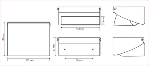 Sapho BEMETA HOTEL Beépíthető WC papírtartó, tartó felülettel, 135x55x103mm (146212011)