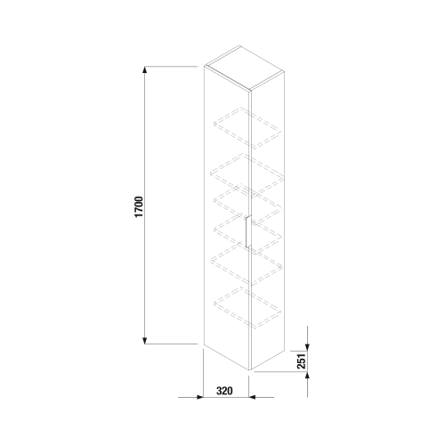Jika Cube magasszekrény 6 polccal, sötét tölgy H4537211763021