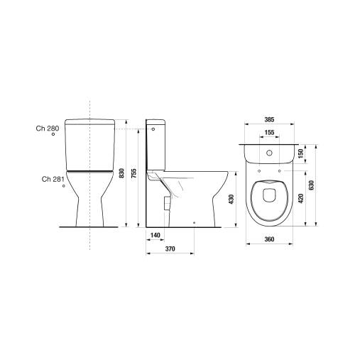 Jika lyra Plus rimless monoblokkos wc, oldalsó bekötésű tartállyal H8273860002801