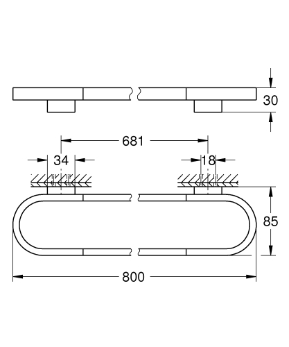 Grohe Selection fali fürdőlepedő tartó, króm 41058000