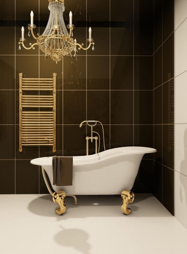 Radeco RETRO A2-600/P/CR design törölközőszárítós csőradiátor (390 W, fehér, 680x635 mm)