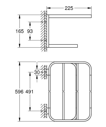 Grohe Selection fali törölközőtartó, hard grafit 41066A00