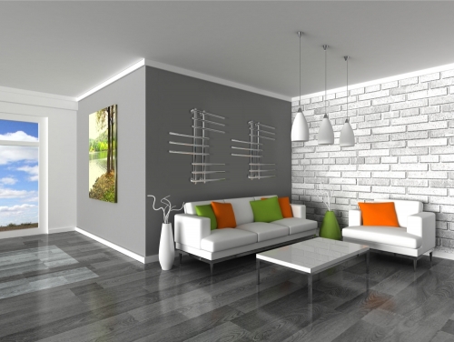 Radeco MELODY 900x970 rozsdamentes törölközőszárítós csőradiátor (404 W, króm,900x970 mm)