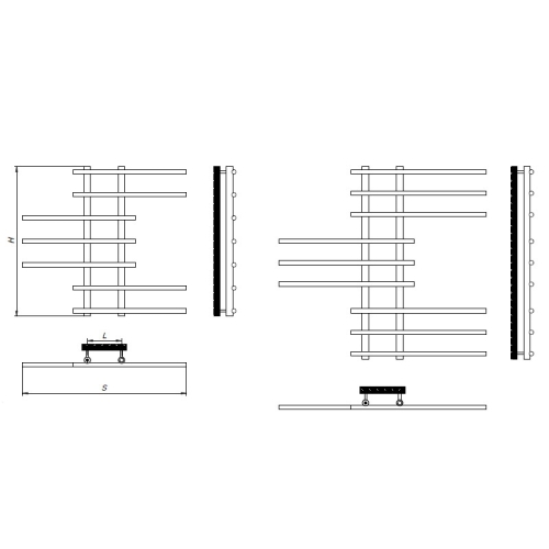 Radeco MELODY 900x970 rozsdamentes törölközőszárítós csőradiátor (404 W, króm,900x970 mm)