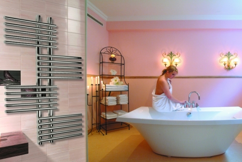 Radeco MELODY PLUS 900x690 rozsdamentes törölközőszárítós csőradiátor (527 W, króm,900x690 mm)