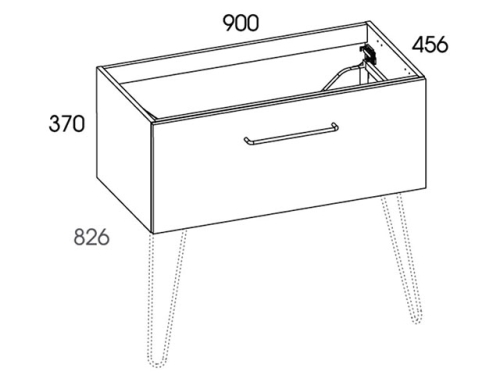 AREZZO design Carmel 90cm-es alsószekrény 1 fiókkal, antracit AR-167238