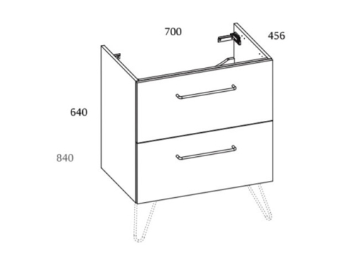 AREZZO design Carmel 70 cm-es alsószekrény 2 fiókkal magasfényű fehér AR-167219