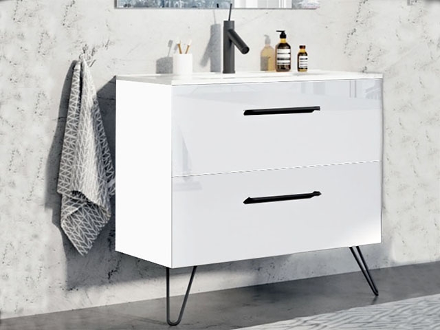 AREZZO design Carmel 70 cm-es alsószekrény 2 fiókkal magasfényű fehér AR-167219