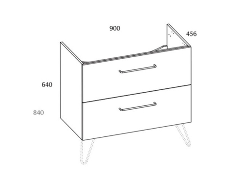 AREZZO design Carmel 90 cm-es alsószekrény 2 fiókkal antracit AR-167220