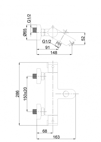 Rubineta Thermo-10 fali kádtöltő csaptelep H10008