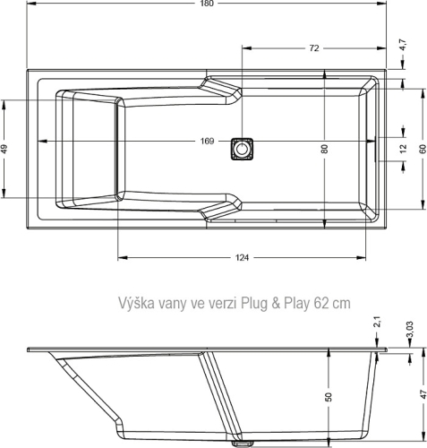 Riho STILL SHOWER PLUG & PLAY 180x80 cm kád, balos (BD1800500000000) B103010005