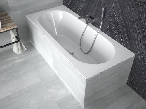 Besco VITAE SLIM 170x75 cm egyenes kád, fehér WAV-170-SL