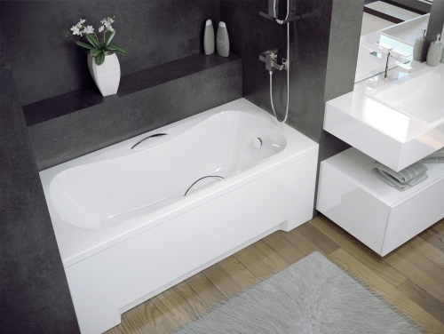 Besco ARIA PLUS 150x70 cm egyenes kád Standard kapaszkodóval, fehér WAA-150-PU