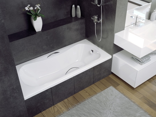 Besco ARIA PROSAFE 150x70 cm alacsony egyenes kád, fehér WAA-150-PS