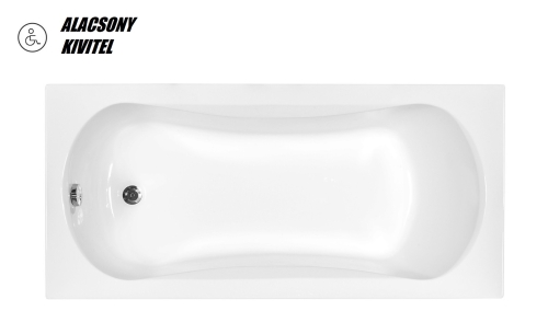 Besco ARIA PROSAFE 150x70 cm alacsony egyenes kád, fehér WAA-150-PS