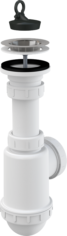 ALCA (Alcaplast) A441-DN50/40 Mosogató szifon rozsdamentes leeresztővel DN70