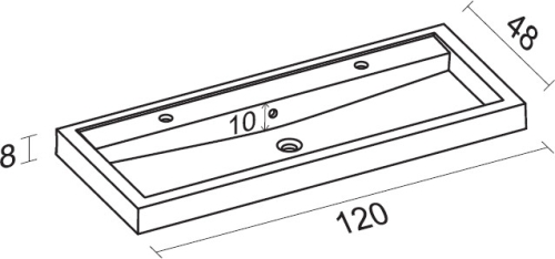 Riho Bologna egy medence két csaplyuk 120x48, W014010005