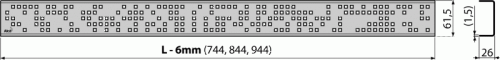 Alcaplast CODE-950M Rács a zuhanyfolyókához, matt