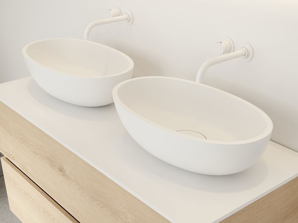 Riho Escala Solid Surface 55x22 cm pultra ültethető mosdó F70104