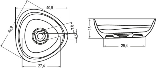 Riho Ovideo Solid Surface 41x41 cm pultra ültethető mosdó (F70020) W021001105