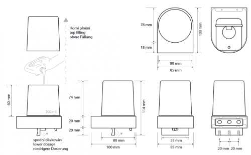 Sapho BEMETA OMEGA Szappanadagoló 85x114x100mm, 200ml (104309322)