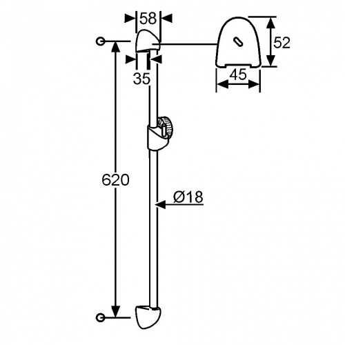 KLUDI Standard zuhany falirúd 6048005-00