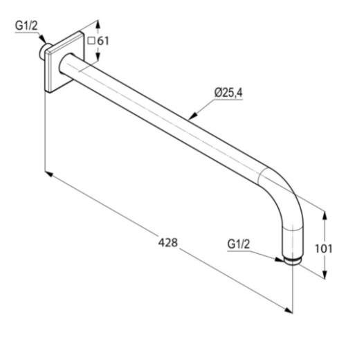 Kludi A-QA 400 mm-es zuhanykar, fehér/króm 6653491-00