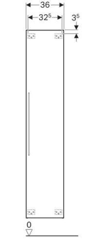 Geberit iCon magas szekrény egy ajtóval, 36x180x31.7cm, matt lakkozott láva 841001000