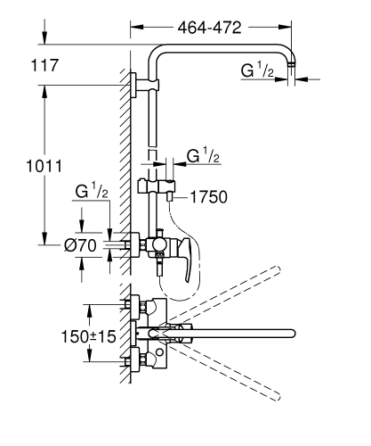 Grohe Euphoria System Zuhanyrendszer egykaros keverővel 26240000