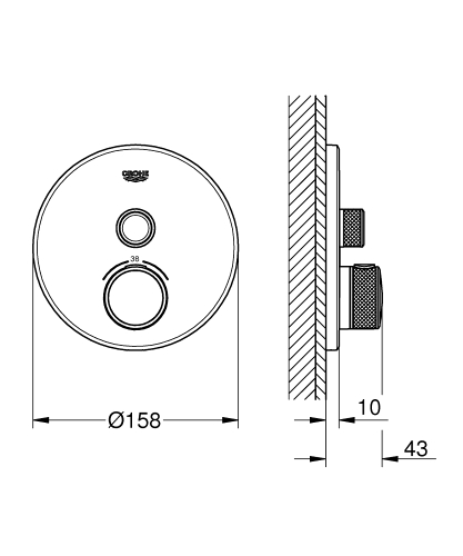 GROHE Grohtherm SmartControl termosztátos színkészlet, matt nikkel 29118EN0