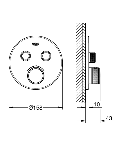 GROHE Grohtherm SmartControl termosztátos színkészlet, fényes nikkel 29119BE0