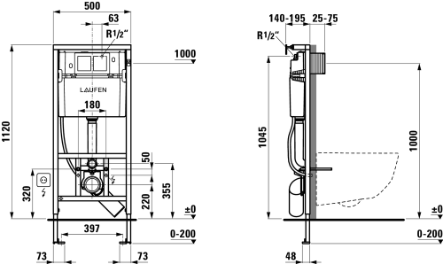 Laufen falba építhető keret fali wc-hez H8946610000001