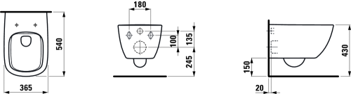 Laufen PALOMBA rimless fali wc szett ülőkével H8668000000001