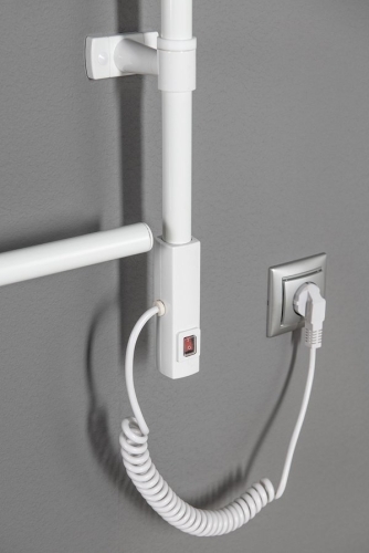AQUALINE ELVOR elektromos törölközőtartó radiátor, 400x750x95mm, 80W, fehér EB320