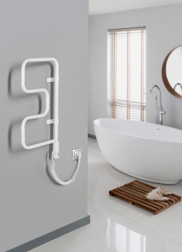 AQUALINE ELVOR elektromos törölközőtartó radiátor, 400x750x95mm, 80W, fehér EB320