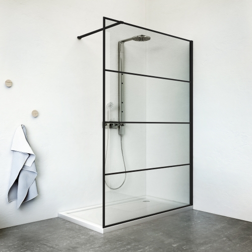 Roltechnik Walk In Line Philly Loft Horizon 800 zuhanyfal (black elox, transparent, PLH08020NPE)