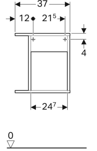Geberit iCon oldalelem tárolódobozzal, 37x40x27.3cm, matt lakkozott láva 841238000