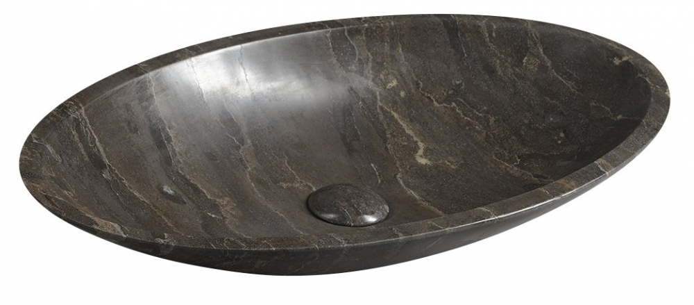 Sapho BLOK kőmosdó, 60x11x35cm, matt sötét kő 2401-36
