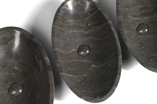 Sapho BLOK kőmosdó, 60x11x35cm, matt sötét kő 2401-36