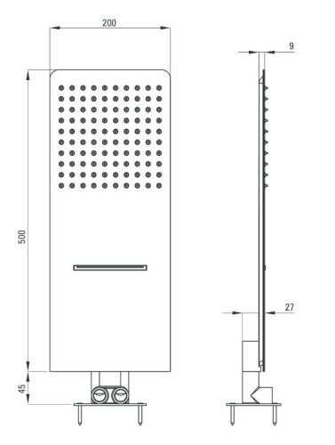 Deante 2 funkciós slim zuhanyfej NAC 096K (K)