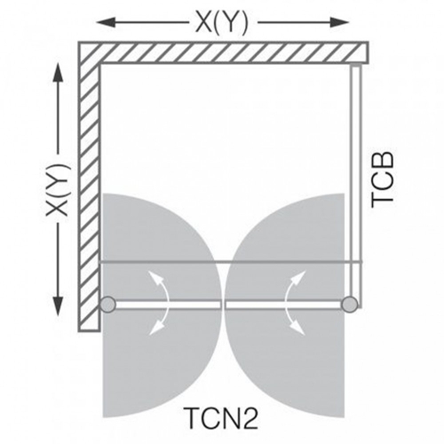 Roltechnik Tower Line TCB/900 oldalfal zuhanyajtókhoz (brillant, transparent, 741-9000000-00-02)